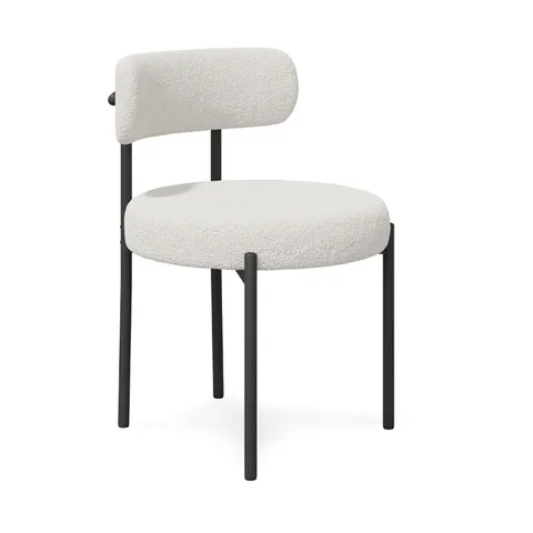 BOXED MODERN LIGHTWEIGHT VELVET UPHOLSTERY TUFTED DINING CHAIR (SET OF 4) - GREY (1 BOX)