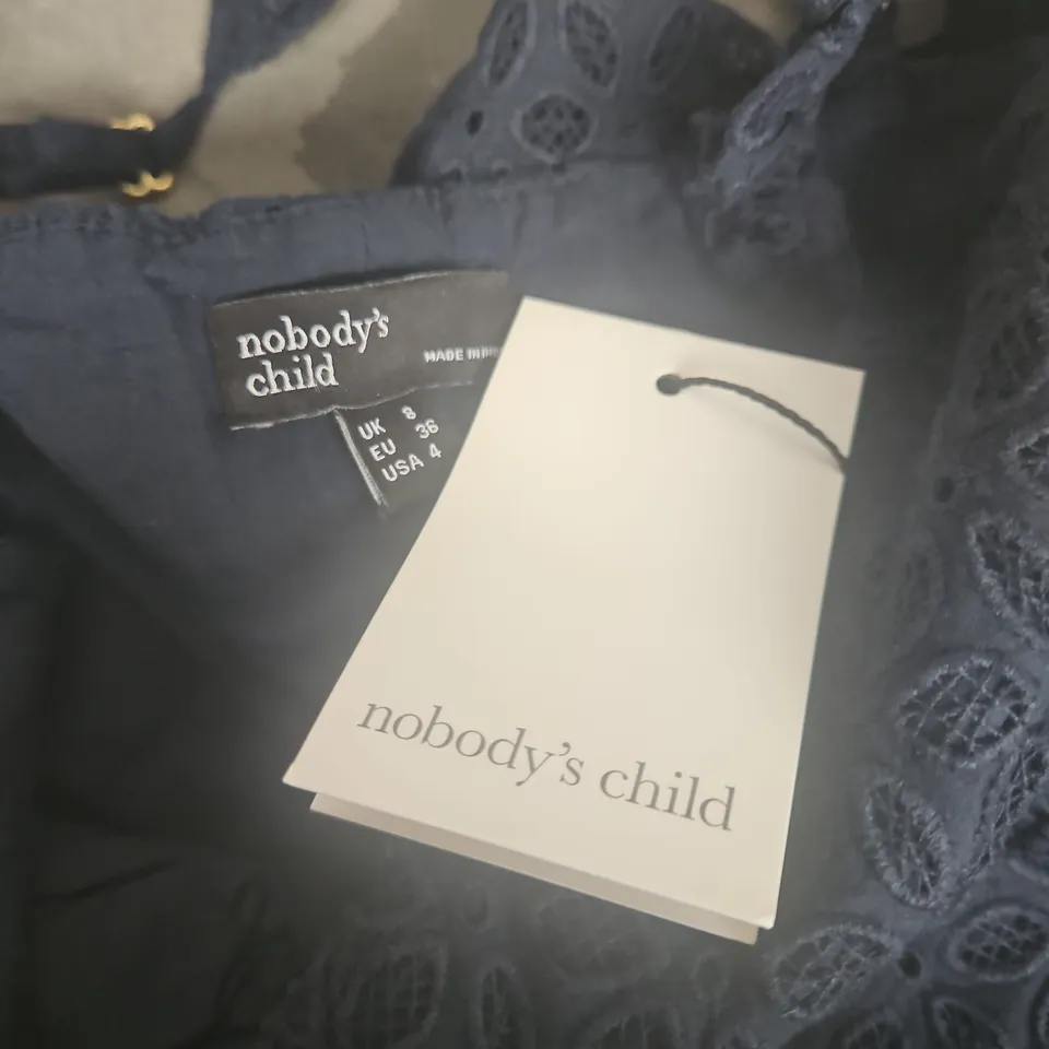 NOBODYS CHILD RHYS MIDI DRESS IN NAVY - UK 8