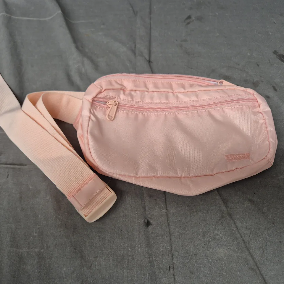 PINK LEVIS  WAIST BAG WITH TWO ZIP COMPARTMENTS AND ADJUSTABLE STRAP