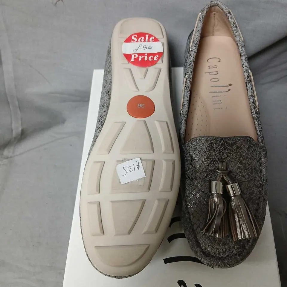 CAPOLINI MYLEEN PEWTER TASSEL LOAFERS – WOMEN’S SHOES, UK3 (EU36)