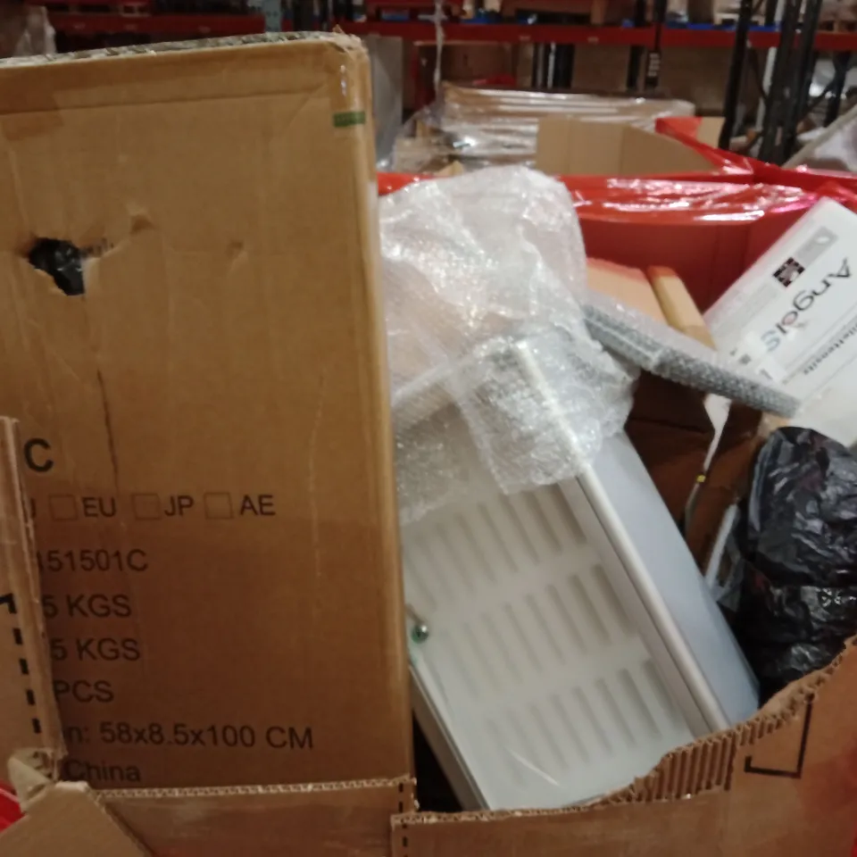 PALLET OF ASSORTED HOUSEHOLD GOODS AND PRODUCTS TO INCLUDE; TOILET SEAT,FULL LENGTH MIRROR, PHOTO FRAME