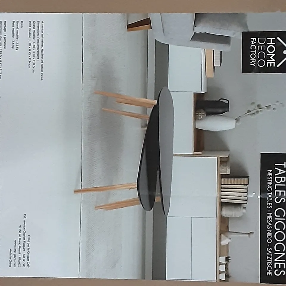 BRAND NEW BOXED HOME DECO FACTORY BLACK NESTING TABLES