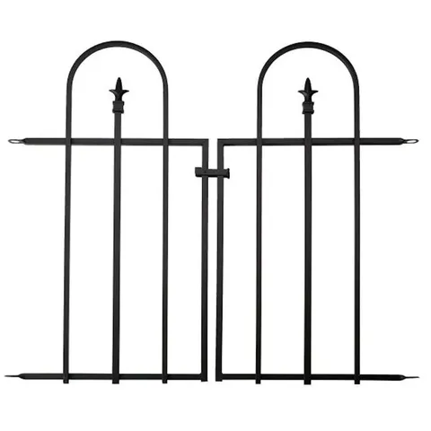 BOXED PANACEA GATE FOR TRIPLE ARCH FINIAL FENCE - BLACK