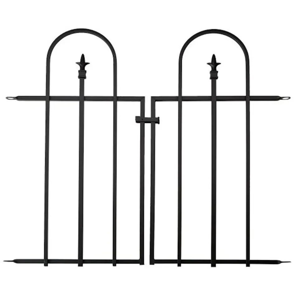 BOXED PANACEA GATE FOR TRIPLE ARCH FINIAL FENCE - BLACK