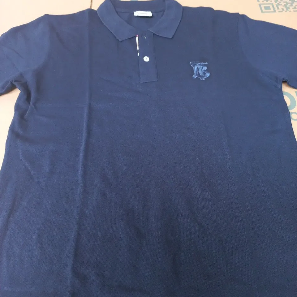 MEN'S BURBERRY NAVY POLO SHIRT - SIZE UNSPECIFIED