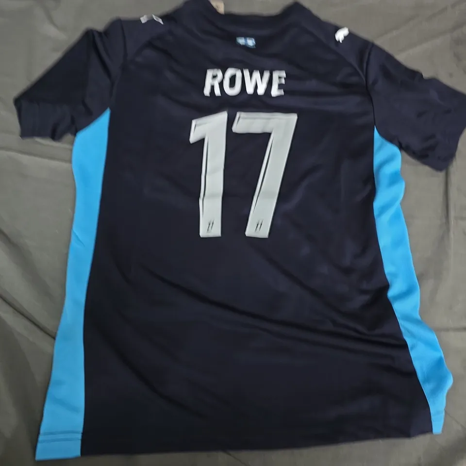 OLYMPIQUE DE MARSEILLE HOME FOOTBALL SHIRT - NAVY/LIGHT BLUE, PUMA, CM-CGM SPONSOR (#17 ROWE)