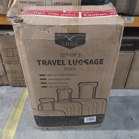 BOXED LUGG SET OF APPROXIMATELY 3 TRAVEL SUITCASES - BLACK