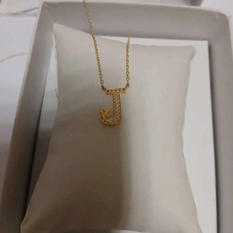 DIAMONIQUE 1.9CT TW INITIAL PENDANT  'J' IN BAUBLE STERLING SILVER 