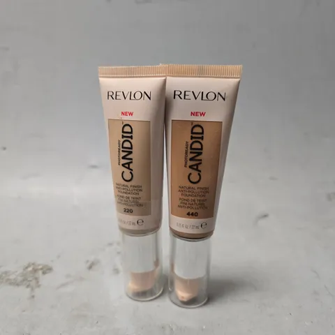 BOX OF APPROXIMATELY 40 REVLON CANDID NATURAL FINISH FOUNDATION 220 & 440