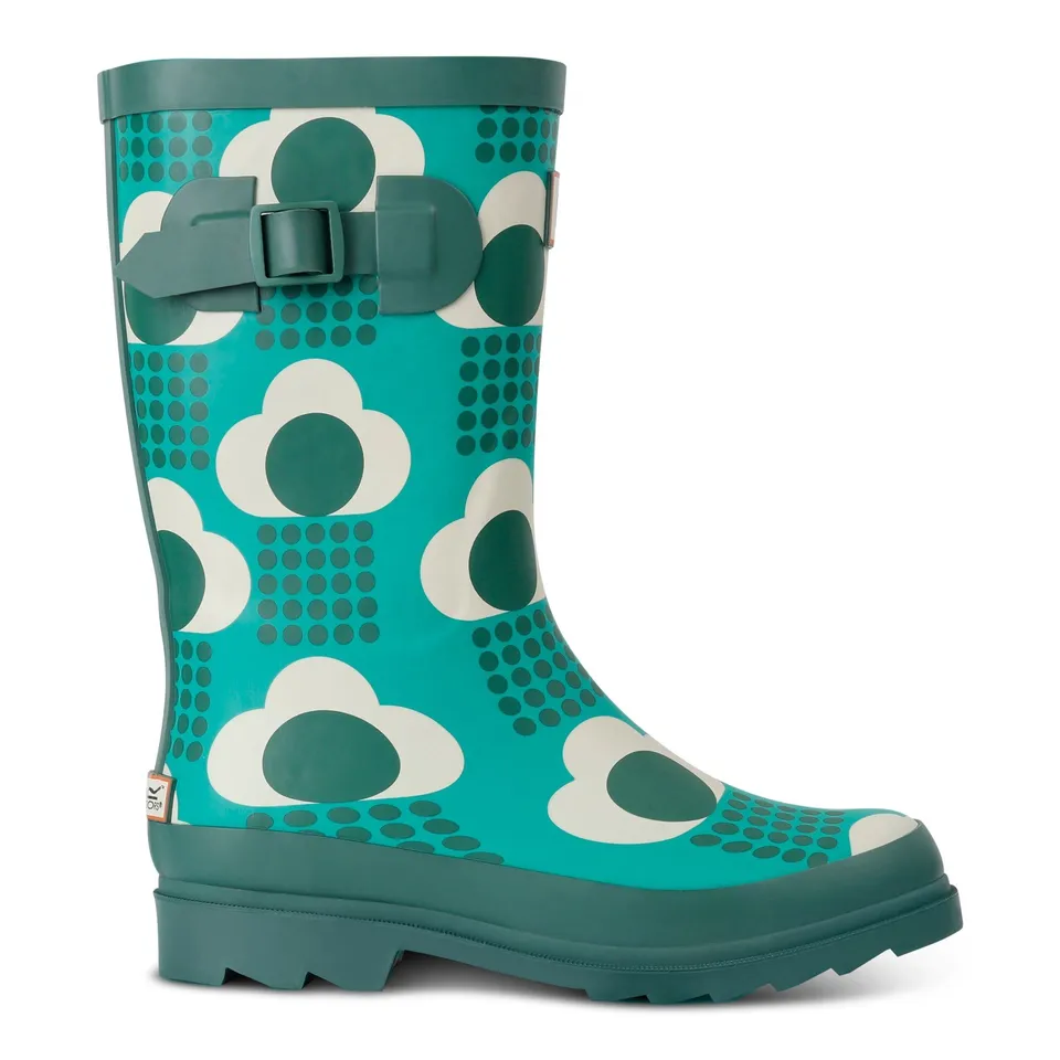 BRAND NEW REGATTA ORLA KIELY QUARTER WELLIES - RAIN CLOUD EMERALD SIZE UK 6