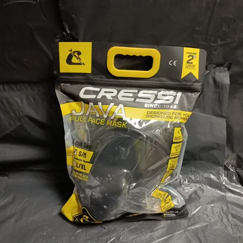 CRESSI JAVA FULL FACE SNORKEL MASK – ADULT, S/M (SEALED PACKAGING). SNORKELING