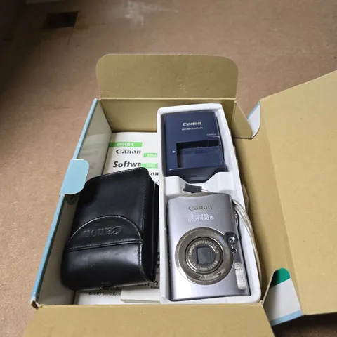 CANON DIGITAL IXUS 850 IS DIGITAL CAMERA – BOXED WITH CHARGER AND LEATHER CASE