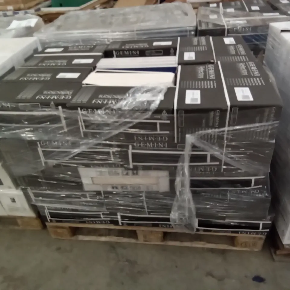 PALLET OF APPROXIMATELY 60 PACKS OF 17 BRAND NEW GEM COLS BLACK GLOSS TILES & 17 BRAND NEW GEM COLS ROYAL BLUE GLOSS TILES 