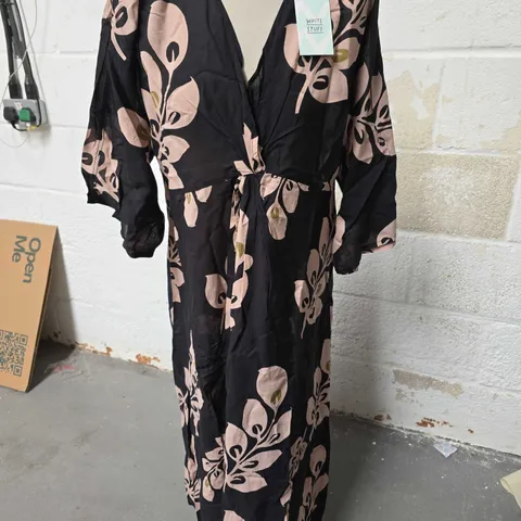 THE WHITE STUFF CLEO MAXI DRESS - BLACK - SIZE SMALL