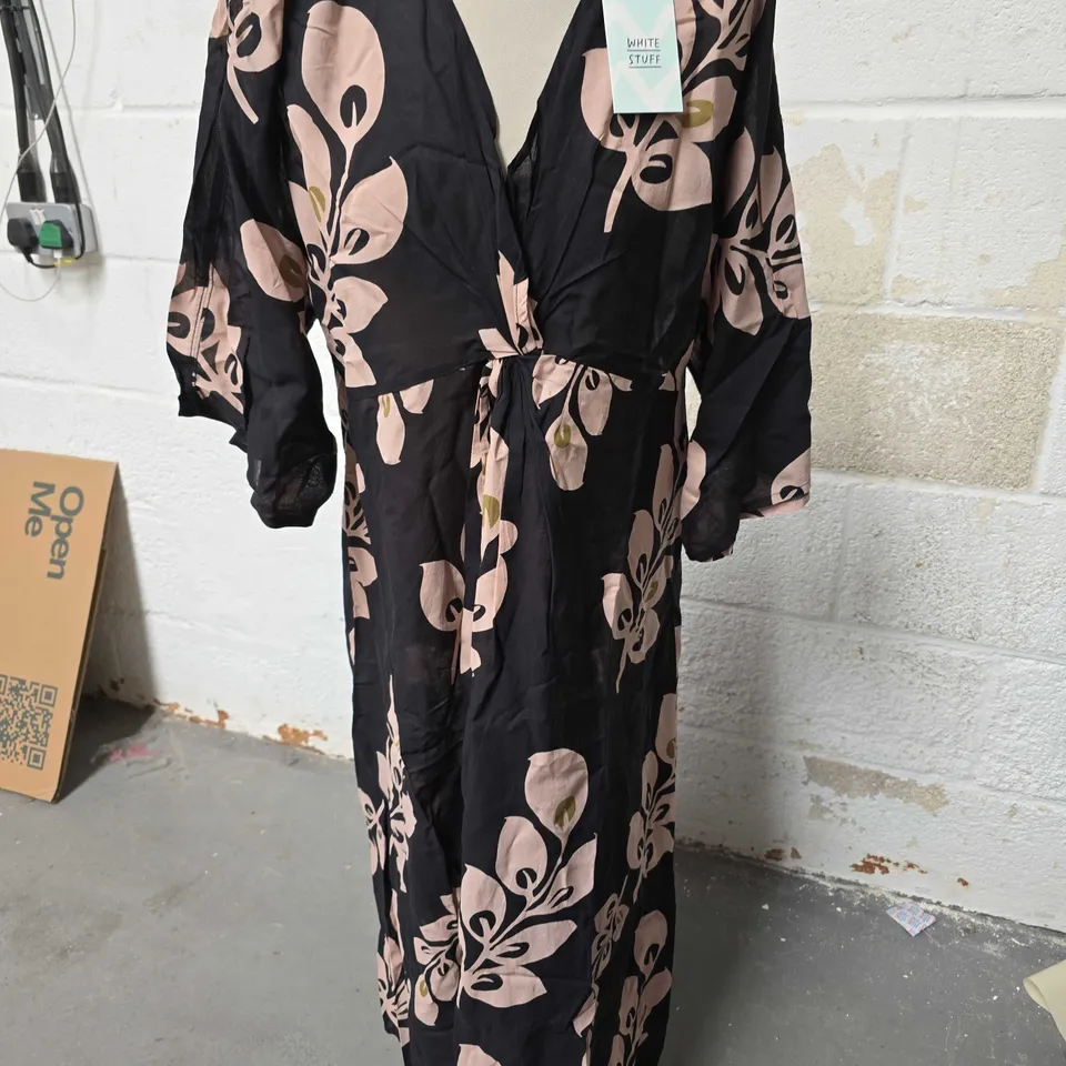 THE WHITE STUFF CLEO MAXI DRESS - BLACK - SIZE SMALL