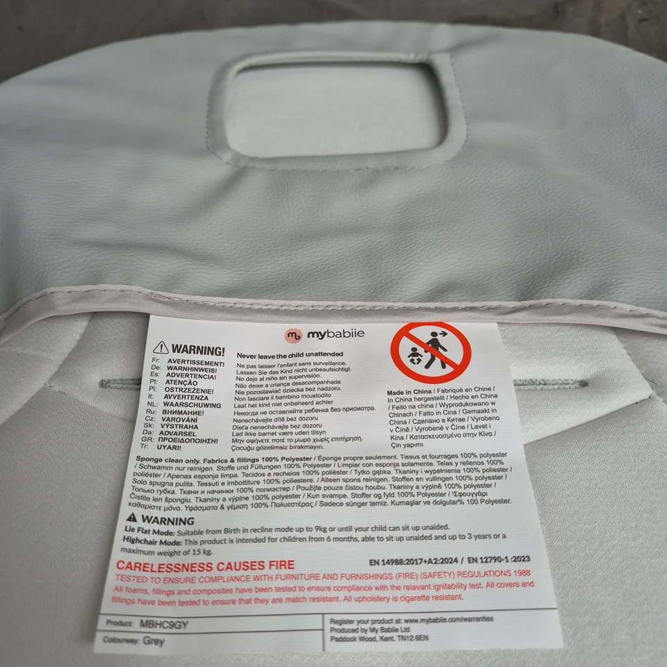 MY BABIIE HIGH CHAIR CUSHION – GREY