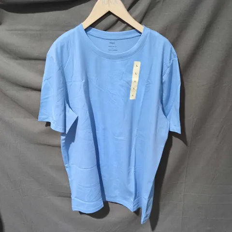 M&S REGULAR FIT T-SHIRT – LIGHT BLUE, SIZE L