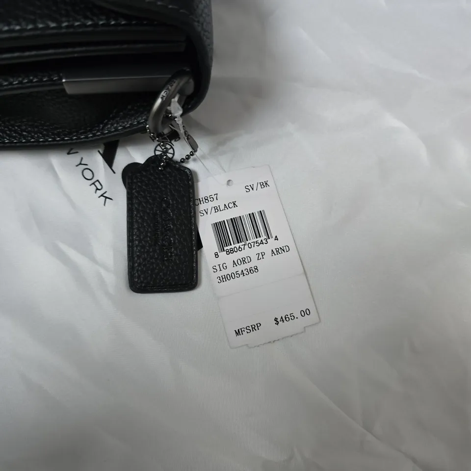 COACH BLACK LEATHER CROSSBODY BAG WITH SILVER HARDWARE