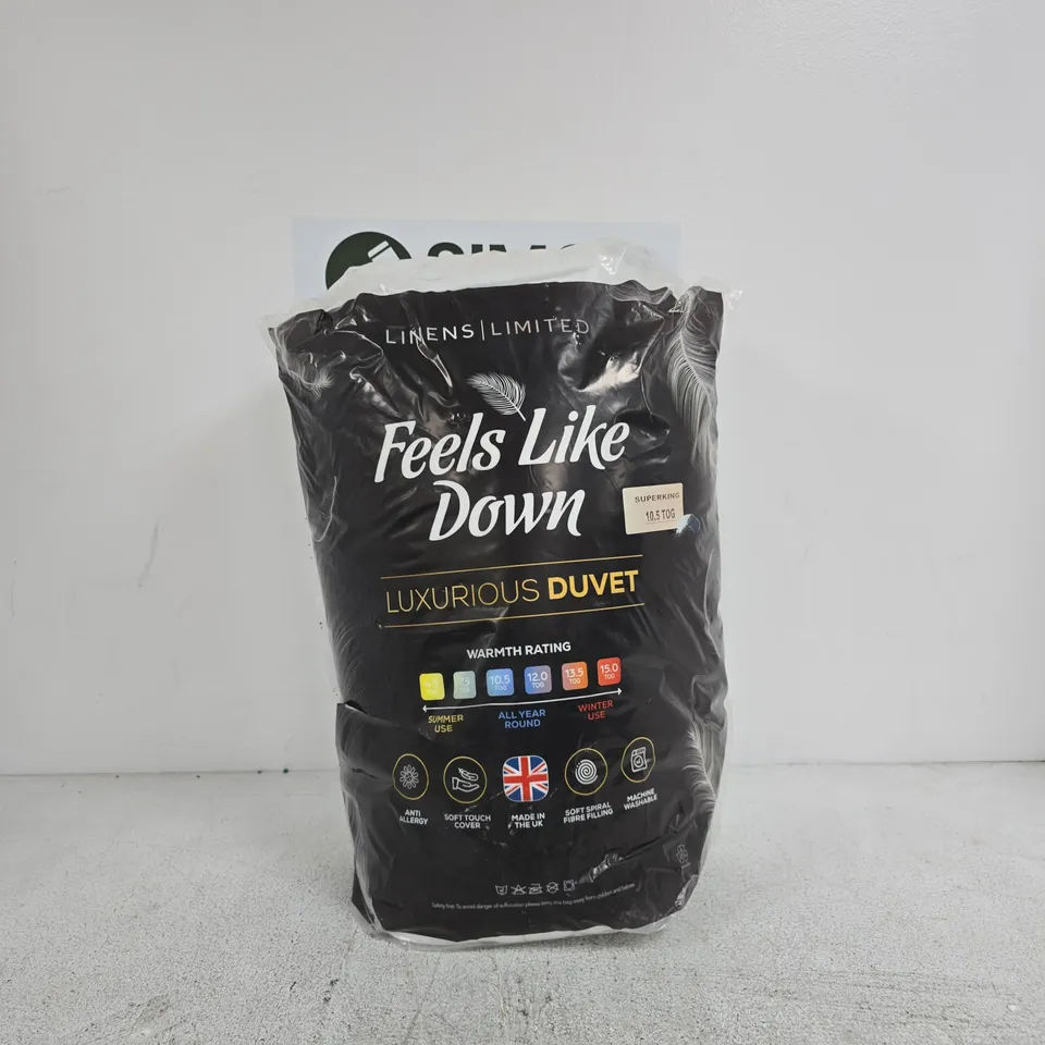 LINENS LMITED FEELS LIKE DOWN SUPER KING 10.5 TOG DUVET