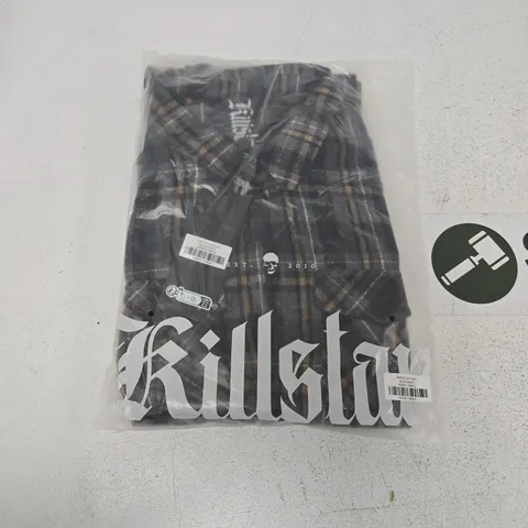 LOT OF APPROXIMATELY 12 BRAND NEW KILLSTAR BURNING LIGHT SHIRTS IN BLACK/GREY - VARIOUS SIZES