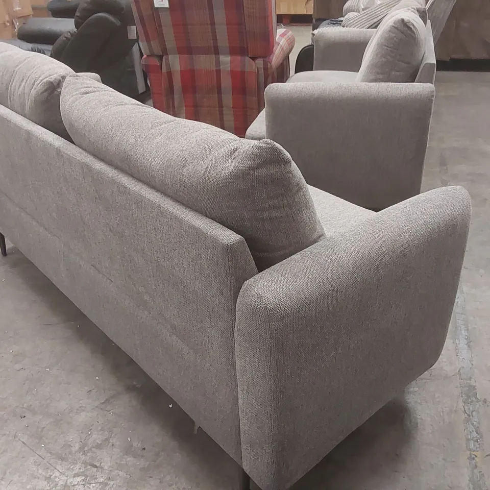 QUALITY DESIGNER FABRIC UPHOLSTERED 3-SEATER SOFA