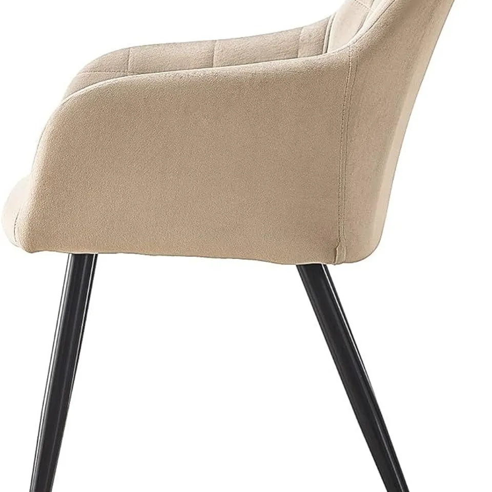 BOXED SET OF 2 CLIPOP CLARA CREAM VELVET CHAIRS (1 BOX)