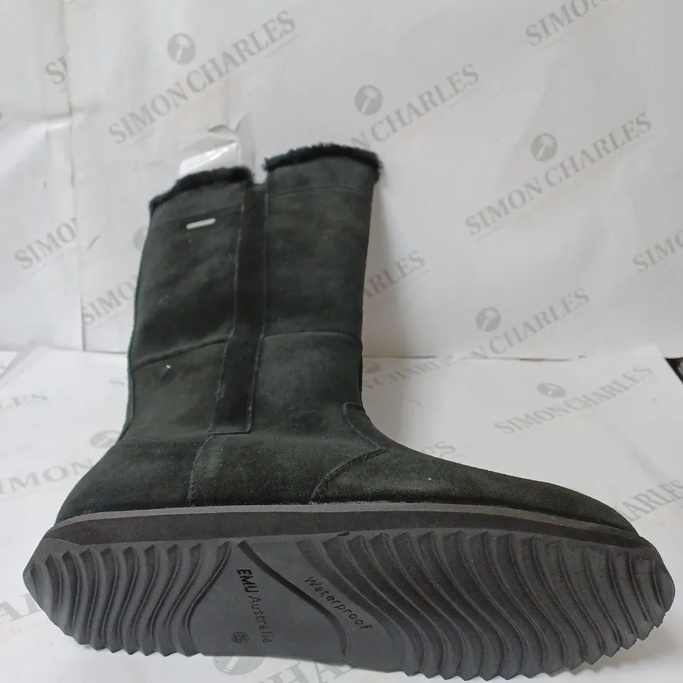 EMU AUSTRALIA "MOONTA" WATERPROOF KNEE LEATHER BOOTS - UK SIZE 7 - BLACK 