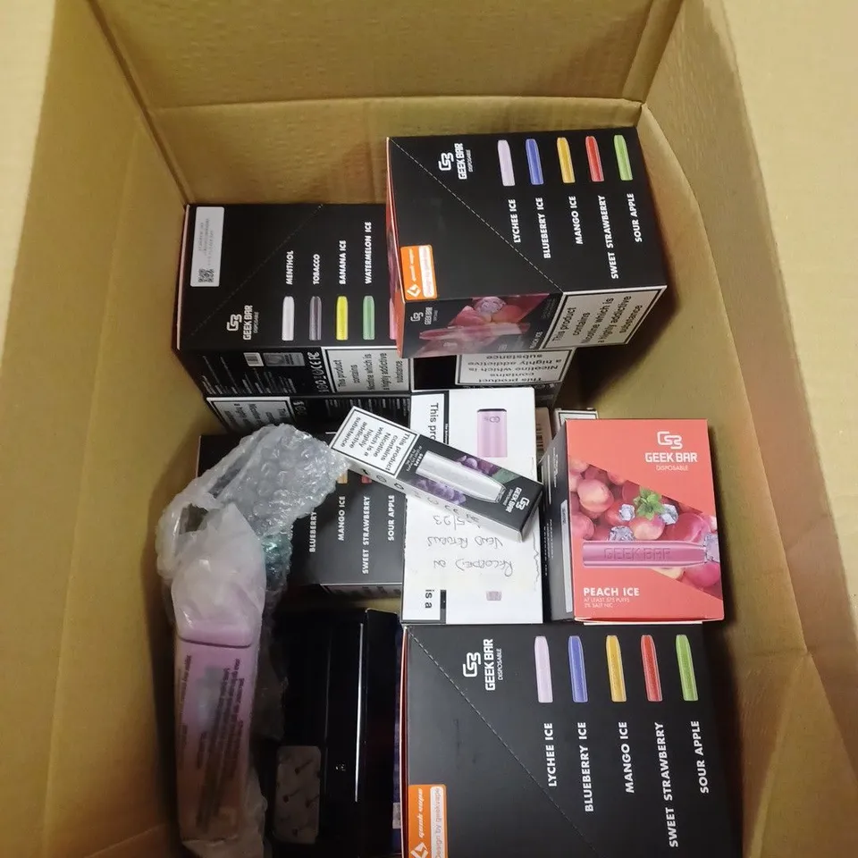 BOX OF APPROXIMATELY 70 ASSORTED E-CIGARETTES