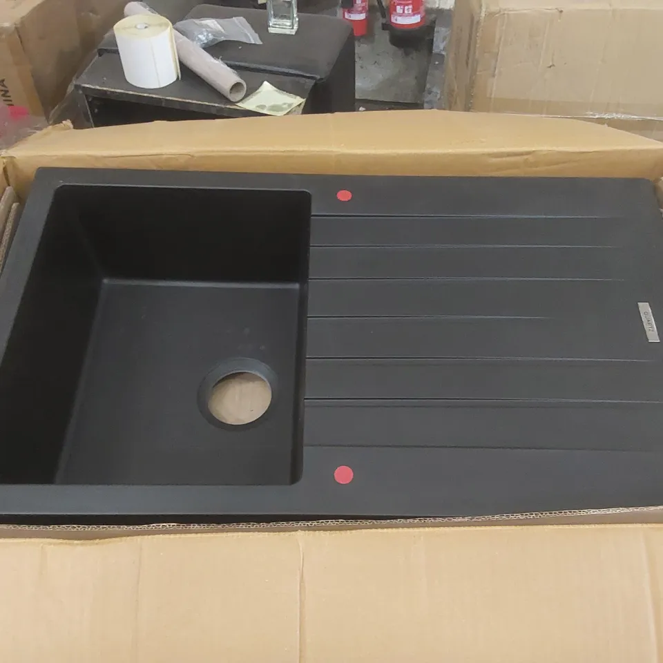 BOXED MESSINA COMPOSITE 1.0 BOWL RVS BLACK SINK