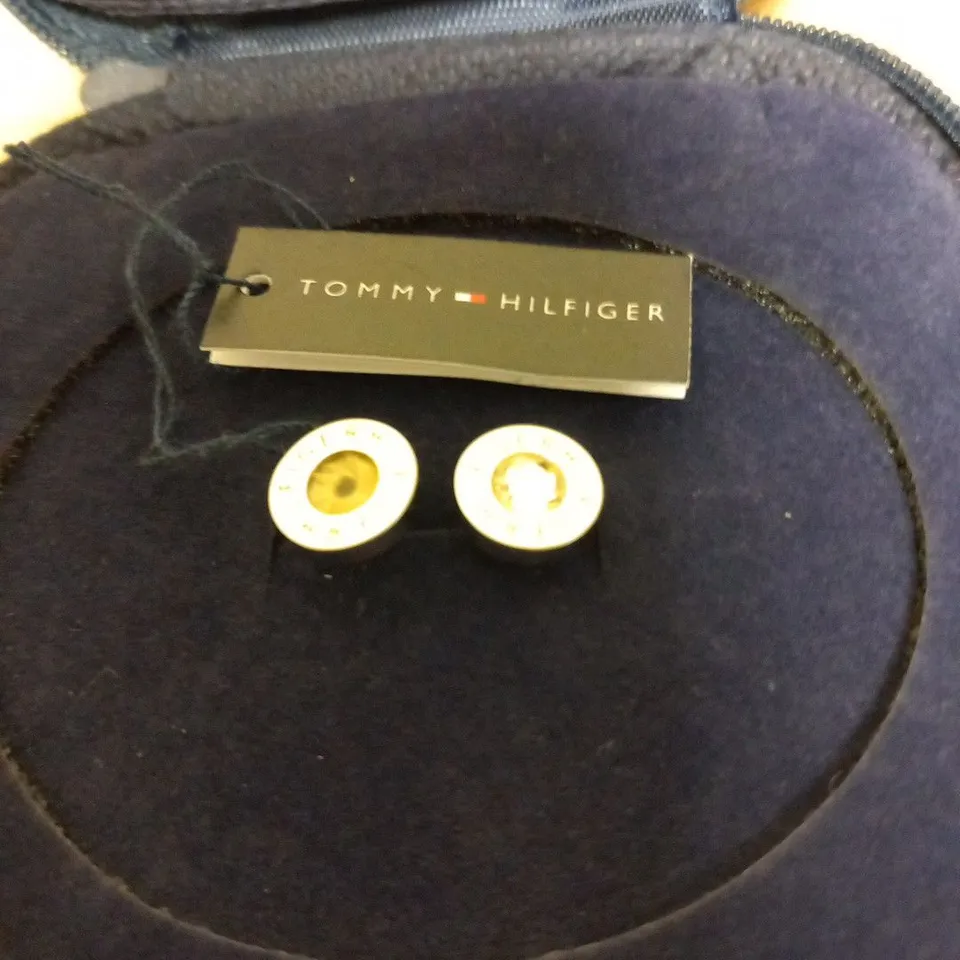 BOXED TOMMY HILFIGER LADIES STAINLESS STEEL STUD EARRINGS