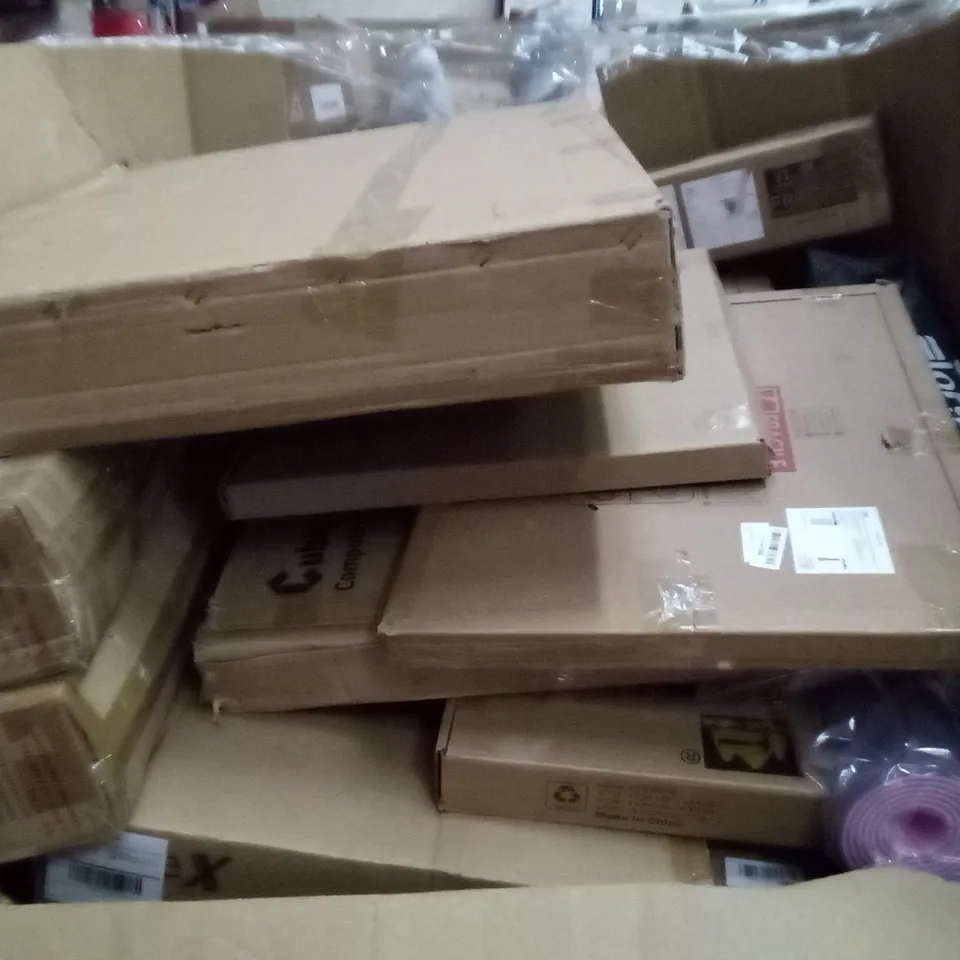 UNPROCESSED PALLET OF ASSORTED HOUSEHOLD GOODS TO INCLUDE VACUUM RESPIRA, FOOT SPA, AND YOGATI MATT