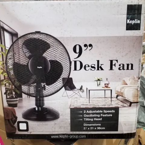 BOXED KEPLIN 9" DESK FAN - BLACK