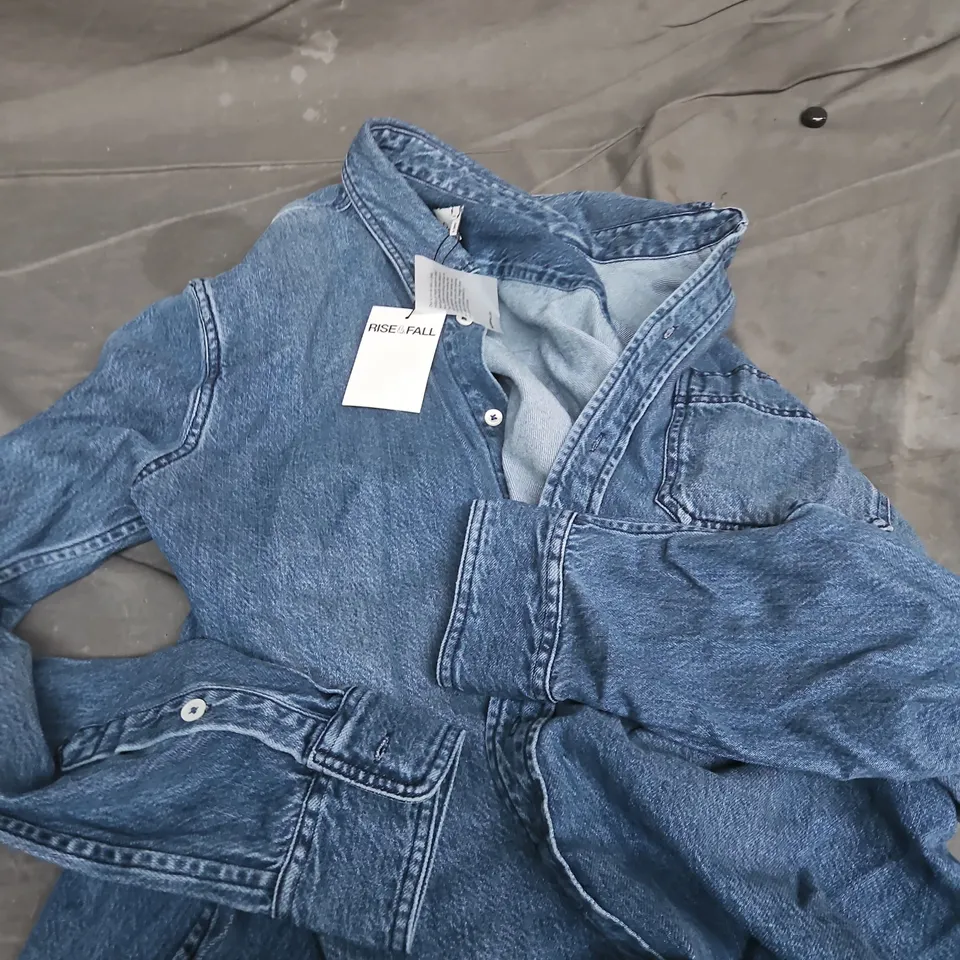 RISE & FALL MEN'S DENIM SHIRT – MID RINSE, SIZE M