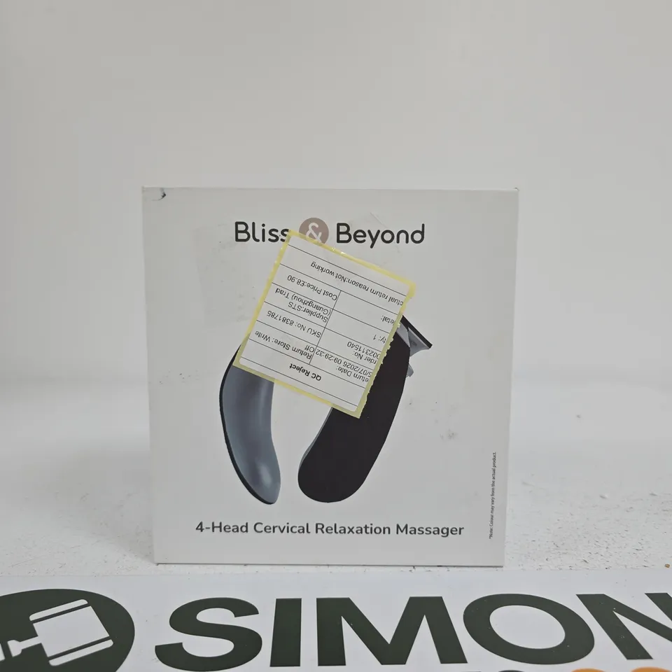 BLISS & BEYOND 4-HEAD CERVICAL RELAXATION MASSAGER – BOXED