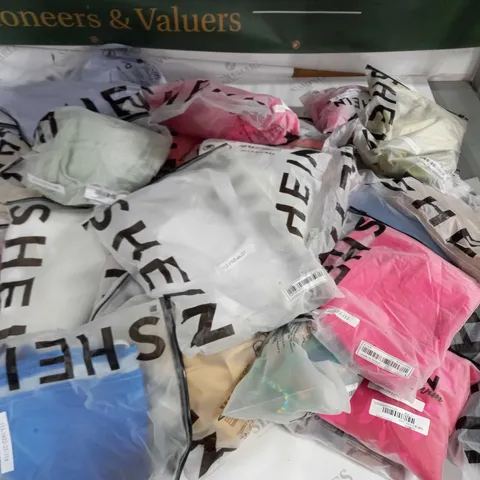 LOT OF APPROXIMATELY 25 ASSORTED BAGGED SHEIN CLOTHING ITEMS