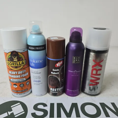 APPROXIMATELY 15 ASSORTED AEROSOLS TO INCLUDE GORILLA , SPRAY PAINT AND RITUALS