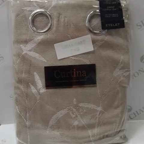 BAGGED CURTINA FULLY LINED LUXURIOUS EYELET CURTAINS // 46" X 54" -NATURAL-