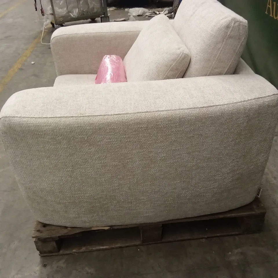 DANETTI QUINN NATURAL FABRIC DARK WOOD ARMCHAIR RRP £599