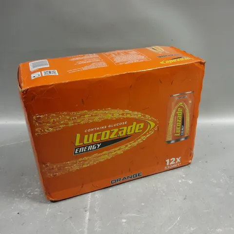 BOXED LUCOZADE ENERGY DRINKS - ORANGE - 12 X 330ML - COLLECTION ONLY