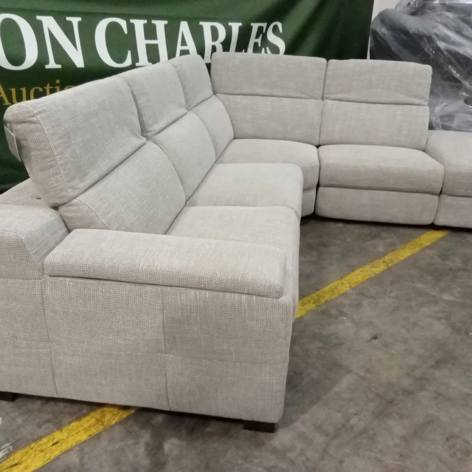 DETROIT FABRIC RIGHT HAND POWER RECLINER CORNER GROUP SOFA WITH CHARGING PORTS AND STORAGE RRP £1999