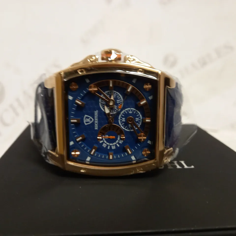 RUCKSTUHL TRIPLE DIAL LEATHER STRAP WRISTWATCH RRP £560