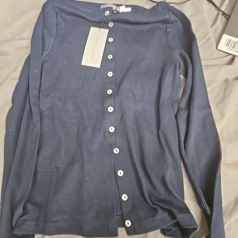 NAVY WOMEN'S KNIT CARDIGAN – BUTTON FRONT (VERIFY MODEL)