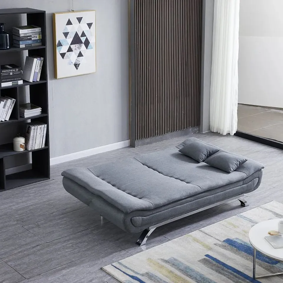 BOXED MULDOON UPHOLSTERED SOFA BED GREY 