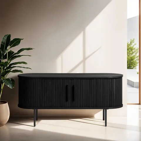 BOXED TENEASHA TV STAND 120CM TWO DOOR BLACK OAK