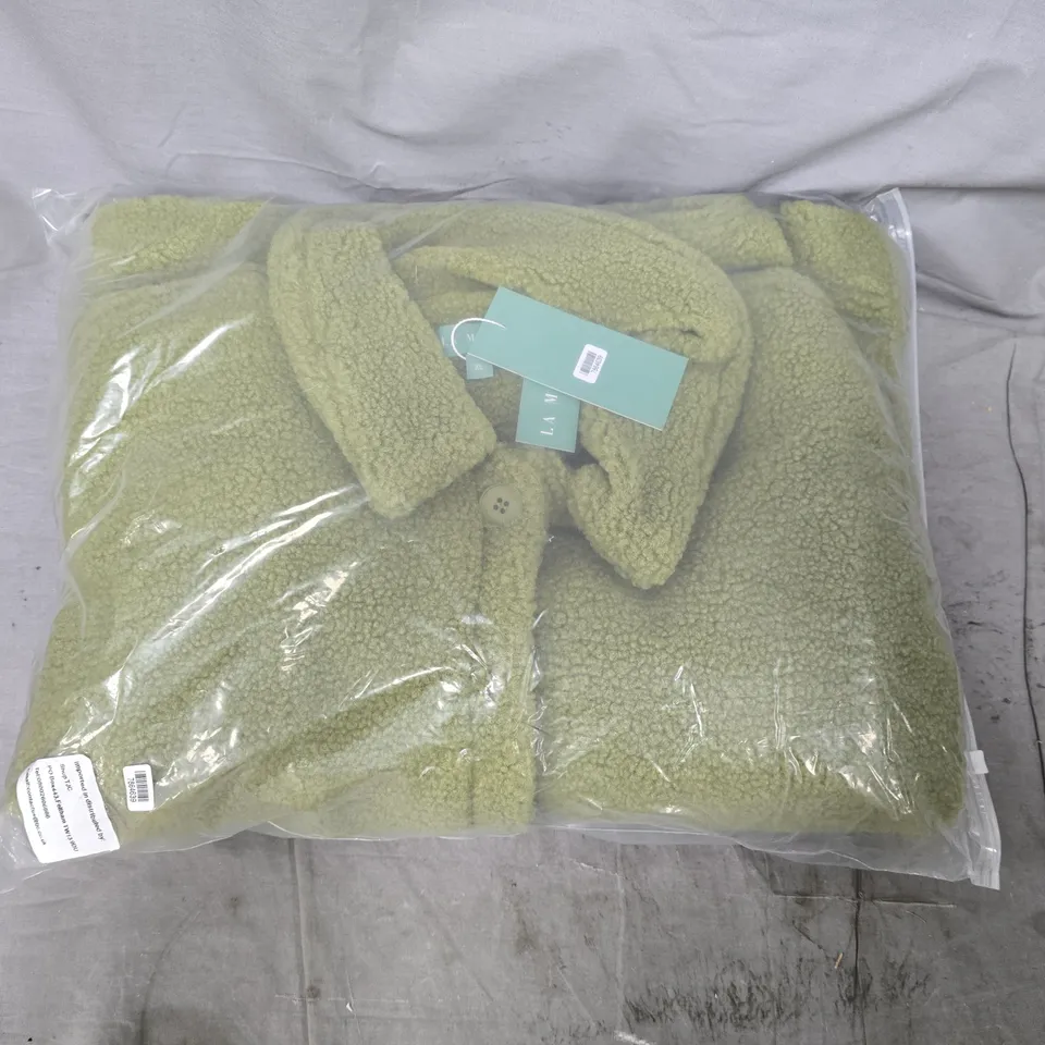 BAGGED LA MAREY LADIES FLEECE BUTTON-UP JACKET IN GREEN - XL