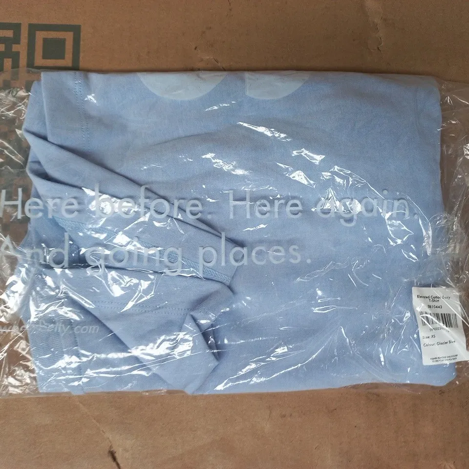 BAGGED SWEATY BETTY ELEVATED COTTON BOXY T-SHIRT IN BLUE SIZE XS