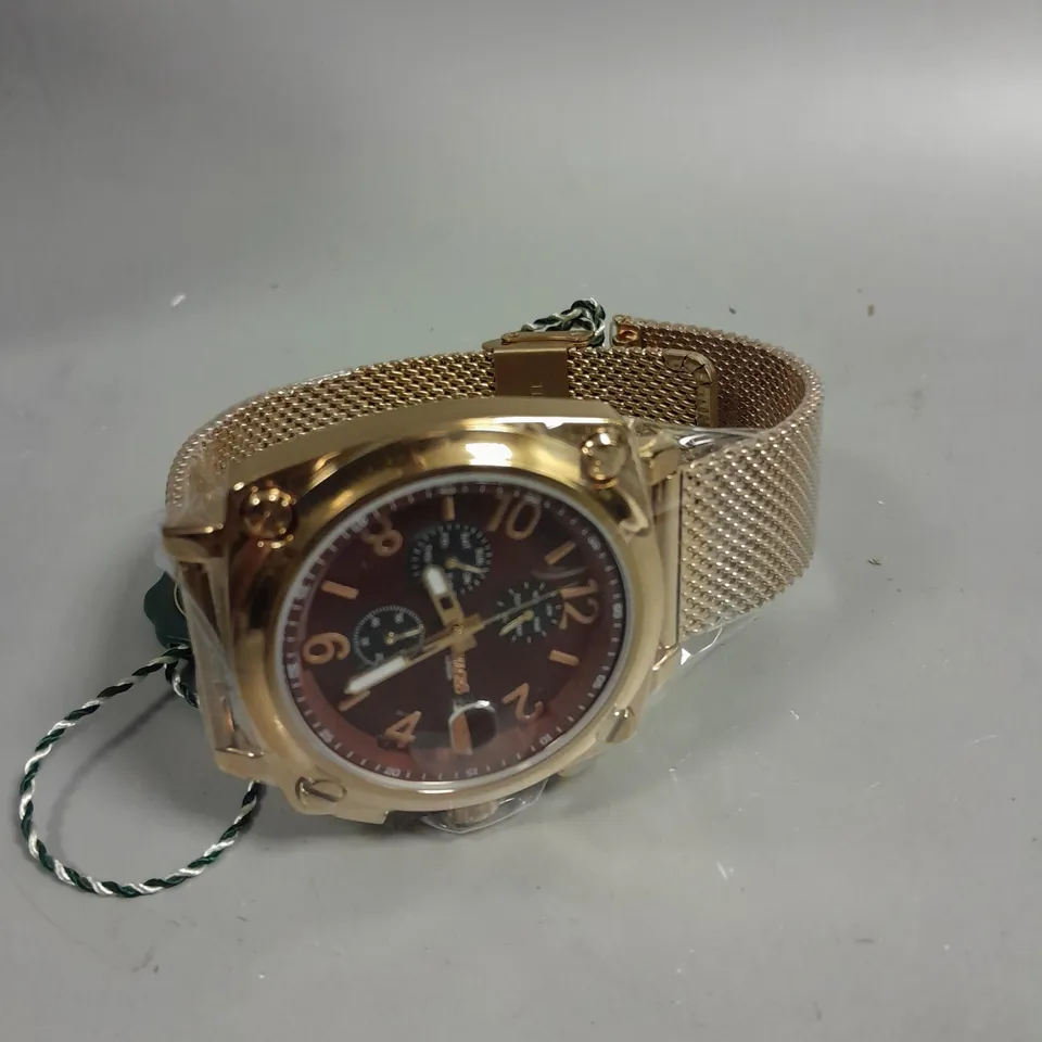 GAMAGES PERCEPTION ROSE RED DIAL WATCH 