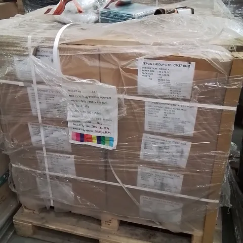 PALLET CONTAINING LARGE QUANTITY OF TISSUE PAPER -MIXED COLOURS-