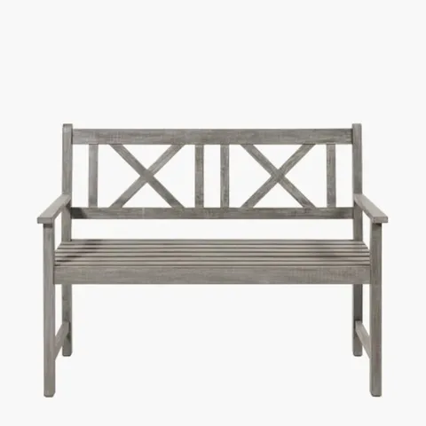 BOXED CAMBRIDGE ANTIQUE GREY OUTDOOR 2 SEATER BENCH (1 BOX)