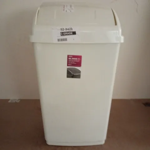 WHITEFURZE 50L SWING BIN IN WHITE